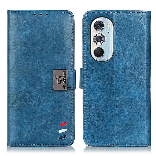 Leather Case Stands Flip Cover Holder D06Y for Motorola Moto Edge X30 5G Blue