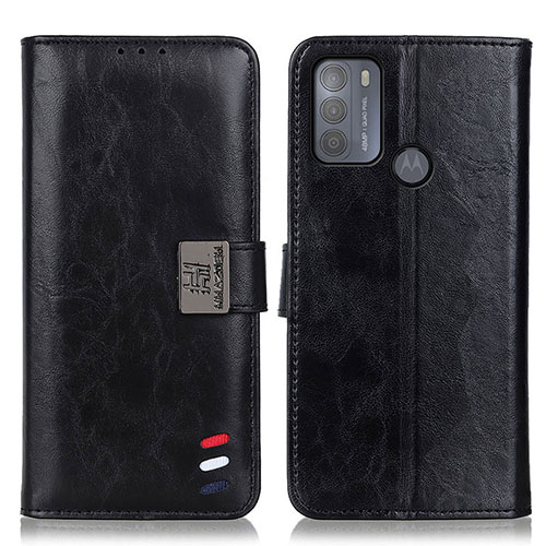 Leather Case Stands Flip Cover Holder D06Y for Motorola Moto G50 Black