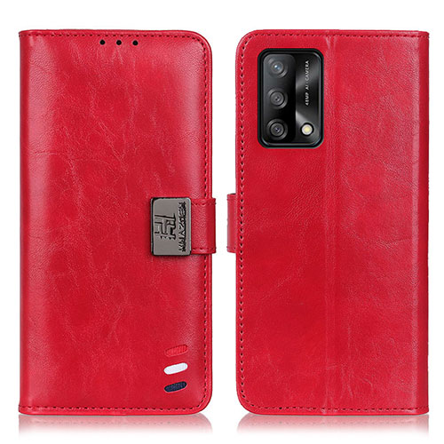 Leather Case Stands Flip Cover Holder D06Y for Oppo A74 4G Red