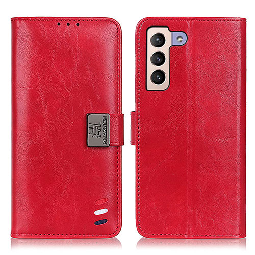 Leather Case Stands Flip Cover Holder D06Y for Samsung Galaxy S22 5G Red