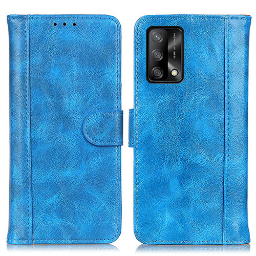Leather Case Stands Flip Cover Holder D07Y for Oppo A74 4G Sky Blue