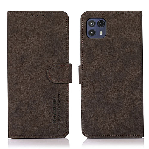 Leather Case Stands Flip Cover Holder D08Y for Motorola Moto G50 5G Brown