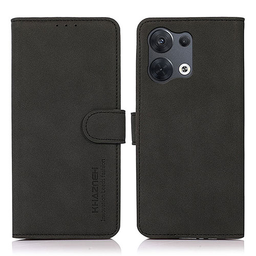 Leather Case Stands Flip Cover Holder D08Y for Oppo Reno8 5G Black