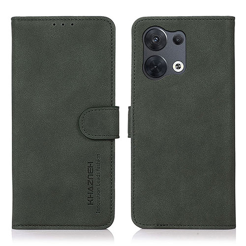 Leather Case Stands Flip Cover Holder D08Y for Oppo Reno8 5G Green