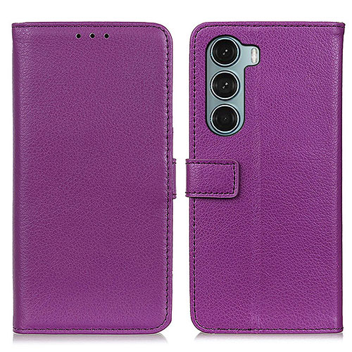 Leather Case Stands Flip Cover Holder D09Y for Motorola Moto Edge S30 5G Purple