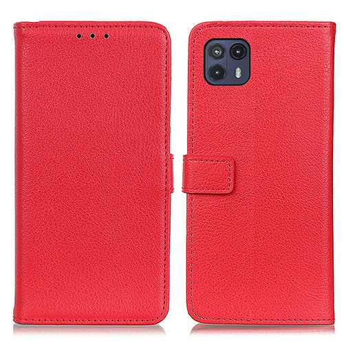 Leather Case Stands Flip Cover Holder D09Y for Motorola Moto G50 5G Red