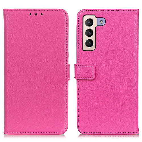 Leather Case Stands Flip Cover Holder D09Y for Samsung Galaxy S22 5G Hot Pink