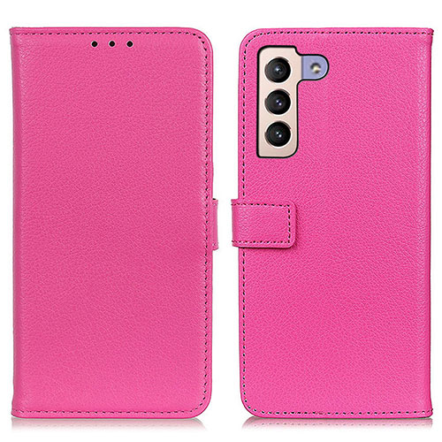 Leather Case Stands Flip Cover Holder D09Y for Samsung Galaxy S22 Plus 5G Hot Pink