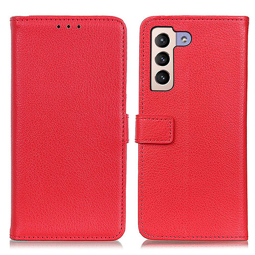 Leather Case Stands Flip Cover Holder D09Y for Samsung Galaxy S22 Plus 5G Red
