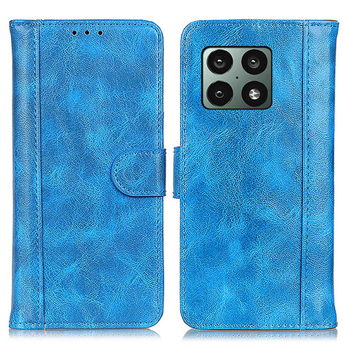 Leather Case Stands Flip Cover Holder D10Y for OnePlus 10 Pro 5G Blue
