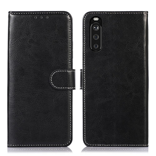 Leather Case Stands Flip Cover Holder D10Y for Sony Xperia 10 III Black