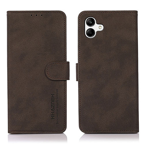Leather Case Stands Flip Cover Holder D11Y for Samsung Galaxy A04E Brown