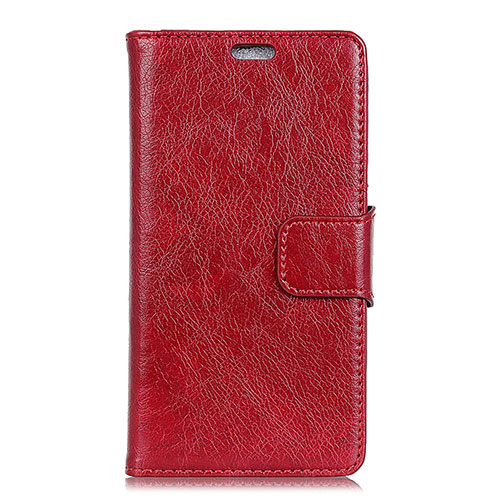 Leather Case Stands Flip Cover Holder for Alcatel 3 Red