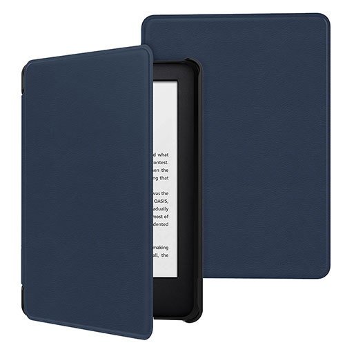 Leather Case Stands Flip Cover Holder for Amazon Kindle 6 inch Blue