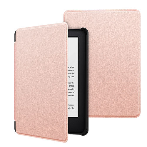 Leather Case Stands Flip Cover Holder for Amazon Kindle 6 inch Pink