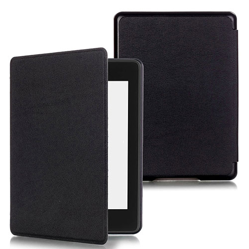 Leather Case Stands Flip Cover Holder for Amazon Kindle Paperwhite 6 inch Black