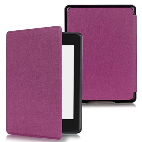 Leather Case Stands Flip Cover Holder for Amazon Kindle Paperwhite 6 inch Purple