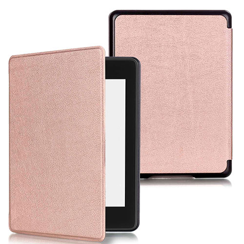Leather Case Stands Flip Cover Holder for Amazon Kindle Paperwhite 6 inch Rose Gold