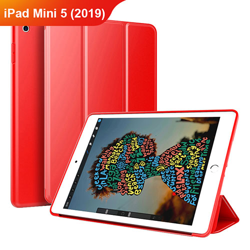 Leather Case Stands Flip Cover Holder for Apple iPad Mini 5 (2019) Red