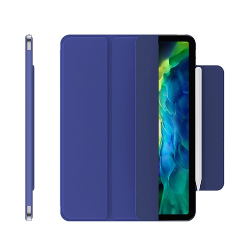 Leather Case Stands Flip Cover Holder for Apple iPad Pro 12.9 (2020) Blue