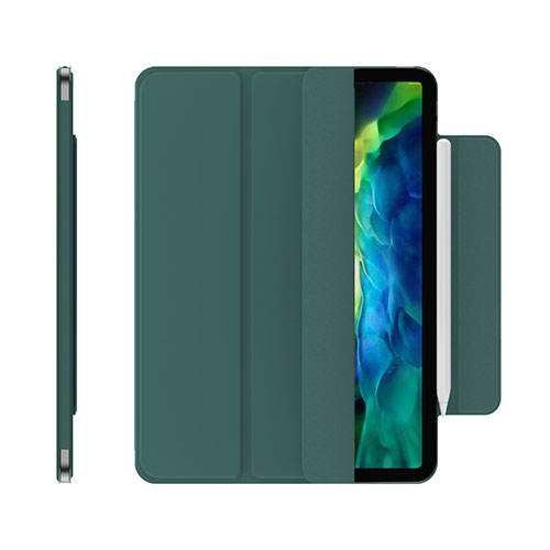 Leather Case Stands Flip Cover Holder for Apple iPad Pro 12.9 (2020) Green