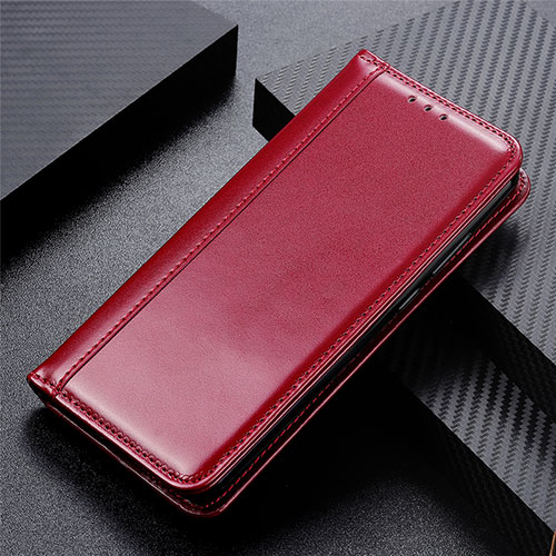 Leather Case Stands Flip Cover Holder for Apple iPhone 12 Max Red Wine