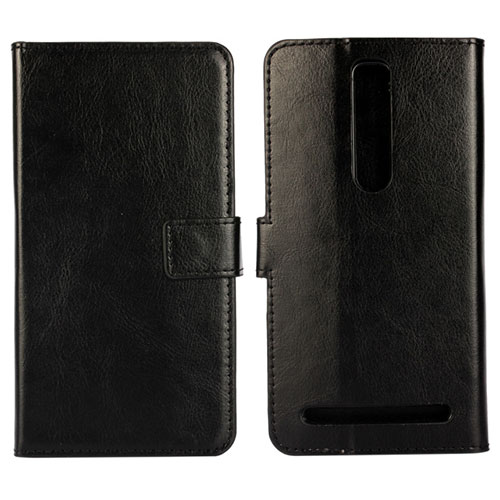 Leather Case Stands Flip Cover Holder for Asus Zenfone 2 ZE551ML ZE550ML Black