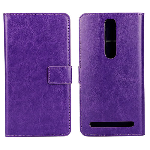 Leather Case Stands Flip Cover Holder for Asus Zenfone 2 ZE551ML ZE550ML Purple