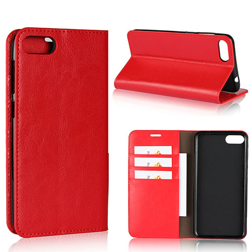 Leather Case Stands Flip Cover Holder for Asus Zenfone 4 Max ZC554KL Red