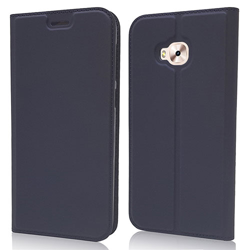 Leather Case Stands Flip Cover Holder for Asus Zenfone 4 Selfie ZD553KL Blue