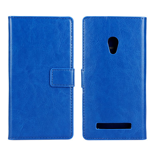 Leather Case Stands Flip Cover Holder for Asus Zenfone 5 Blue