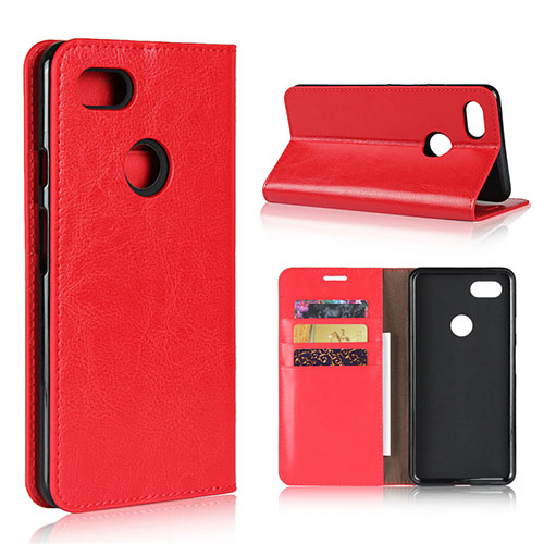 Leather Case Stands Flip Cover Holder for Google Pixel 3 XL Red
