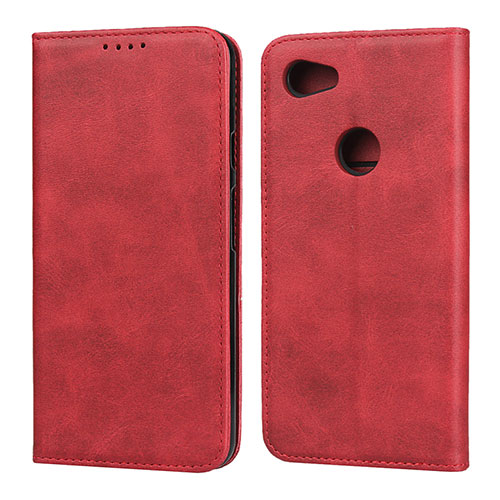 Leather Case Stands Flip Cover Holder for Google Pixel 3a Red