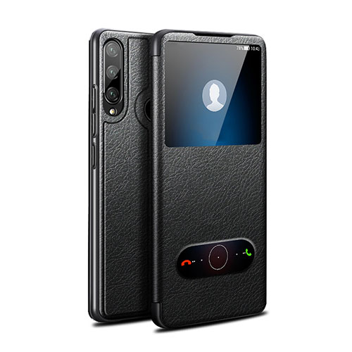Leather Case Stands Flip Cover Holder for Huawei Enjoy 10 Plus Black