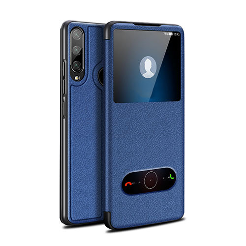 Leather Case Stands Flip Cover Holder for Huawei Enjoy 10 Plus Blue