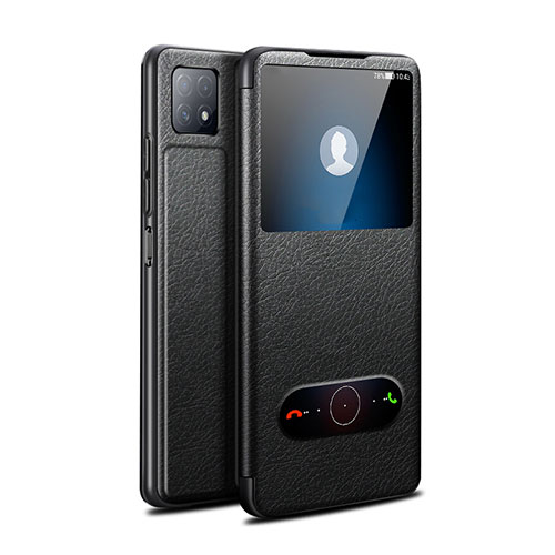 Leather Case Stands Flip Cover Holder for Huawei Enjoy 20 5G Black