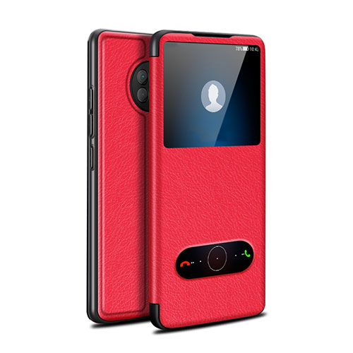 Leather Case Stands Flip Cover Holder for Huawei Enjoy 20 Plus 5G Red
