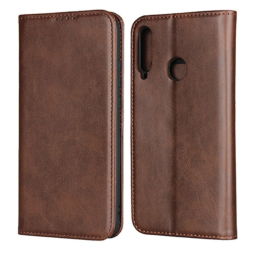 Leather Case Stands Flip Cover Holder for Huawei Honor 9C Brown