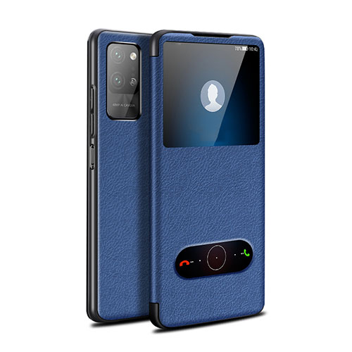 Leather Case Stands Flip Cover Holder for Huawei Honor Play4 Pro 5G Blue