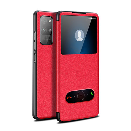 Leather Case Stands Flip Cover Holder for Huawei Honor Play4 Pro 5G Red