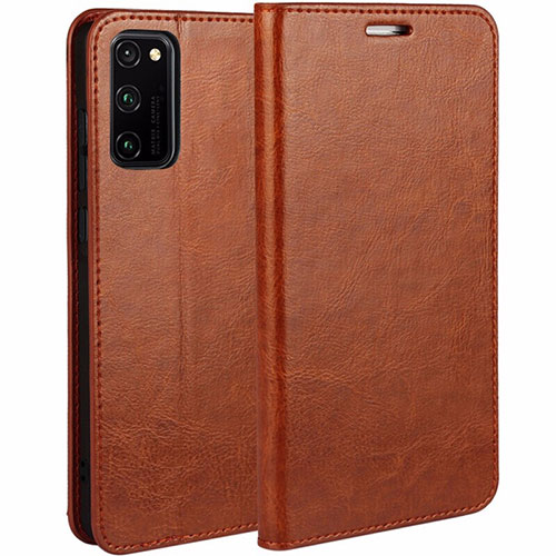 Leather Case Stands Flip Cover Holder for Huawei Honor V30 Pro 5G Orange
