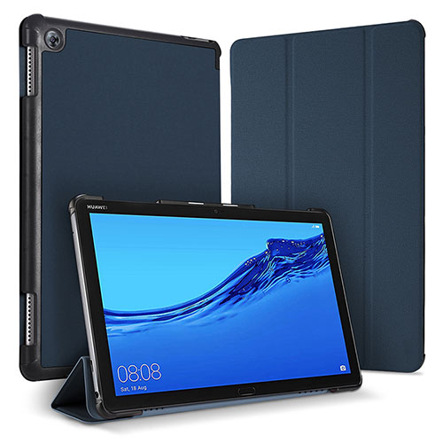 Leather Case Stands Flip Cover Holder for Huawei MediaPad M5 Lite 10.1 Blue