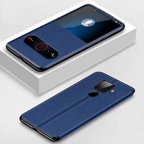 Leather Case Stands Flip Cover Holder for Huawei Nova 5i Pro Blue