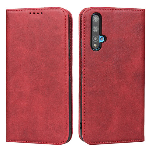 Leather Case Stands Flip Cover Holder for Huawei Nova 5T Red