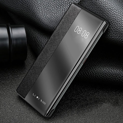 Leather Case Stands Flip Cover Holder for Huawei P40 Black