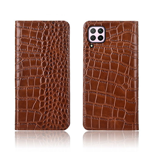 Leather Case Stands Flip Cover Holder for Huawei P40 Lite Orange