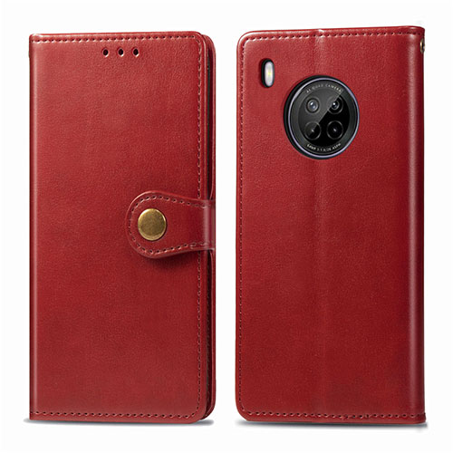 Leather Case Stands Flip Cover Holder for Huawei Y9a Red