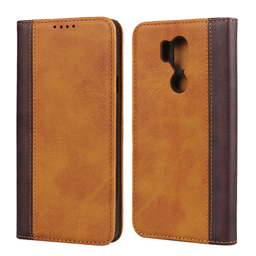 Leather Case Stands Flip Cover Holder for LG G7 Orange