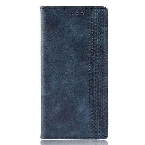 Leather Case Stands Flip Cover Holder for Motorola Moto E6s (2020) Blue