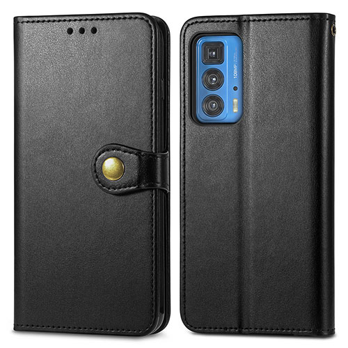 Leather Case Stands Flip Cover Holder for Motorola Moto Edge 20 Pro 5G Black